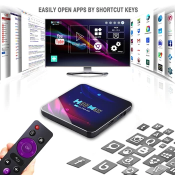 H96 Max Smart TV Box Android 10 RK3318 4GB 64GB USB3.0 1080P H. 265 60fps Google Voice asteptam asistent Youtube 4K Smart TVbox 9.0 H96max