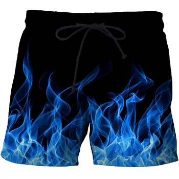 High Street Valul de Brand pentru bărbați shorts pentru Bărbați Imprimate 3D Flacără element pantaloni Scurți de Plajă Design Subțire pantaloni Scurți de Înot Surfing Masculin pantaloni Scurți de Bord