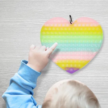 Inima în Formă de Luminos Împinge Bubble Frământa Jucării Autism are Nevoie de Strălucire de Relief de Stres Jucărie pentru Copii Adult Cadouri Antistres Jucarii