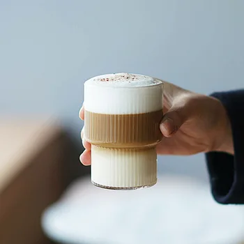 INS Stil Ceașcă de Sticlă Transparentă de Ceai și Cafea Halbă de Bere de Gheață Cupa Izolate cana de cafea Creative Lapte Cana Suc de