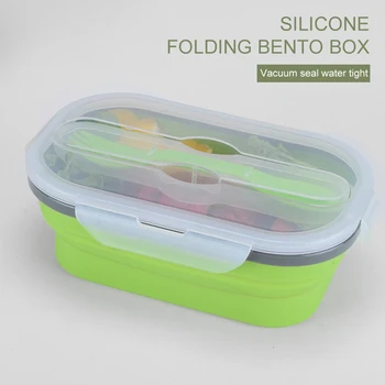 Instrumente De Bucatarie Pliabila Din Silicon De Calitate Alimentară Pliere Masa Bento Box Portabil Lunchbox Veselă De Masă Container Pentru Alimente Pentru Copii