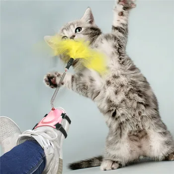 Interactive Jucărie Pisica Amuzant Mâini Libere Cat Teaser Bagheta cu Pene Originale Jucarii pentru Pisici Pisoi animale de Companie Produse pentru Dropshipping