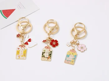 Japonia Tradițională Amuletă Talisman Churinga Periapt Maneki Neko Cat Noroc Noroc Sakura Breloc Femei Mașină Sac Pendent D699