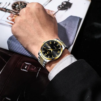 JLANDA Mens Ceasuri de Afaceri de Moda Impermeabil Cuarț Ceas de mână pentru Bărbați Brand de Top de Lux din Oțel Inoxidabil Ceas Sport de sex Masculin 6702