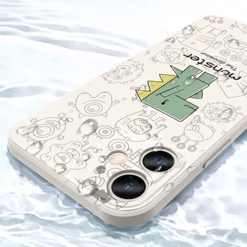 Kawaii Desene animate Dinosaur Monstru Silicon Telefon Caz pentru iPhone 7 8 Plus SE2020 X XR XS 11 12 PRO MAX Camera Len Capac Protecție
