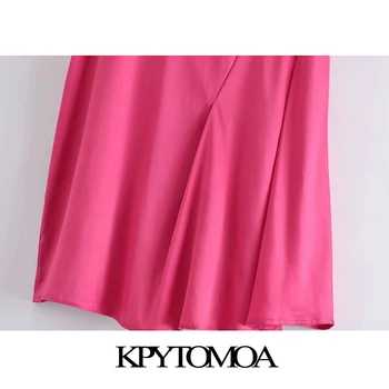 KPYTOMOA Femei 2021 Moda Cu Tampoane Umăr Cutat Confortabil Mini Rochie de Epocă fără Mâneci Fermoar Spate Rochii de sex Feminin Vestidos