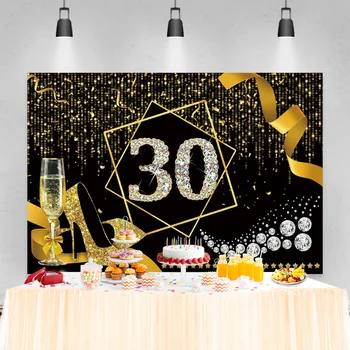 Laeacco Roz Baloane Happy Birthday Party Decor Fotografice Fundal Sclipici Personalizat Banner De Fundal Pentru Studio Foto
