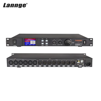 Lannge O-808 8 & 8 OUT Digital Audio Processor LCD Touchscreen DSP pe 32 de biți cu USB RS232 Interfață de Calculator 1U Rack Mount