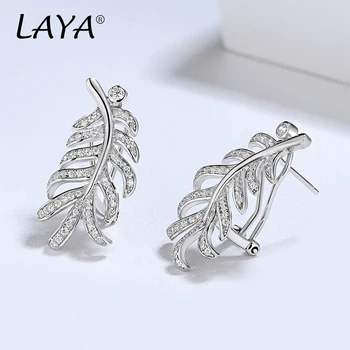 Laya Argint 925 Moda Stil Nou de Înaltă Calitate Zircon Copac Design Frunze Picătură Cercei Pentru Femeile Nunta Bijuterii de Lux