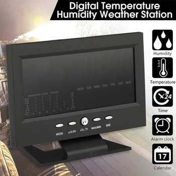 LCD Digital Termometru Higrometru Wireless Senzor Prognoza Meteo Interioară în aer liber Stație Meteo cu Ceas LED Ceas Deșteptător