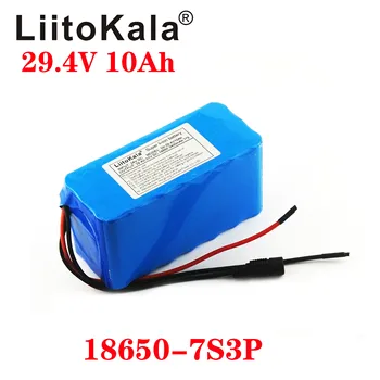 LiitoKala 24v 10ah 18650 3400mah 7S3P bateria 15A BMS 250w 29.4 V 10000mAh baterie pentru scaun cu rotile cu motor electric putere