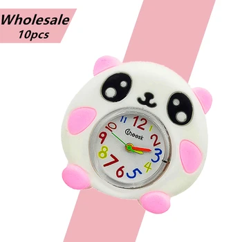 Low-cost cu Ridicata 10 Buc Panda Desene animate Ceas de Jucarie pentru Copii de Gradinita Activitate Cadouri Copii Palmă Ceasuri Cuarț Ceas Electronic