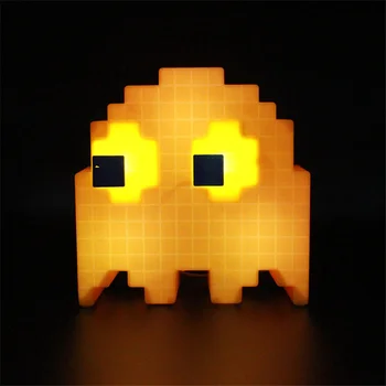 Lumina de noapte LED Pac Războaie Pixel Colorat Masă Lampă de Birou Petrecere Copii Atmosferă Lampara Mănânce Mazăre Fantomă Lumina Xmas Cadou Copil