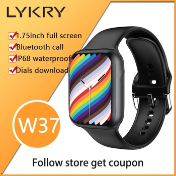 LYKRY IWO W37 Ceas Inteligent 1.75 inch Ecran compatibil Bluetooth Apel IP68 rezistent la apa Seria 7 Bărbați Femei Ceas PK W26 Plus HW22pro