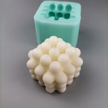 LZ010 PRZY Cub Rubik & Atom Balonul de Sapun Matrite lumanari Silicon 3D Lumânare Mucegai Lut Rasina Matrite