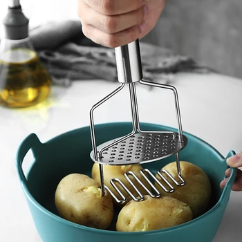 Manual Mașină De Tocat Cartofi Din Inox Potato Ricer Dual Apăsați Alimente Piure Presor Piure De Cartofi Legume Instrumente Ustensile De Bucătărie