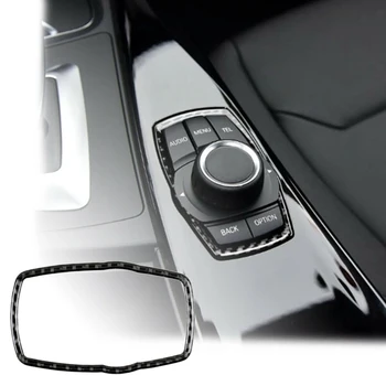 Masina Fibra de Carbon Vitezei Multimedia Butonul de Acoperire Cadru Butonul Trim Autocolant Pentru BMW F10 F20 F30 F34 F07 F25 F26 F15 F16