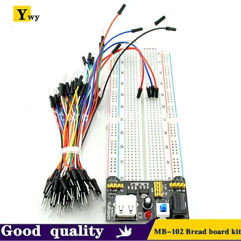 MB102 Breadboard modul+ MB-102 830 puncte Solderless Prototip Pâine bord kit + 65 cabluri Flexibile transport gratuit