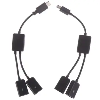 Micro USB / Tip C la 2 OTG Dual Port HUB Cablu Y Splitter pentru Tableta Android Mouse-ul Tastatura Micro-USB Tip-C Adaptor Convertor
