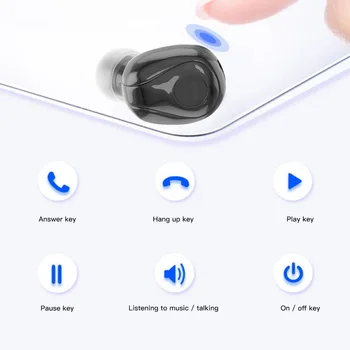 Mini 5.0 compatibil Bluetooth Căști fără Fir în Ureche Sport Căști Cu Microfon Handsfree Stereo Sunet Căști Pentru iPhone