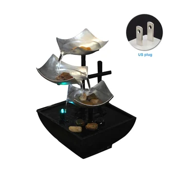 Mini-Cascada De Masă Fantana Biroul 3 Tier Reflectorizante De Iluminat Interior Meditație Decor Acasă Bazin Adânc Living Cadou