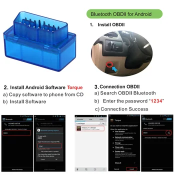 Mini ELM327 OBD2 Pentru Android, Windows, IOS Bluetooth Auto de Diagnosticare Scaner Instrumente pentru Reparare de Cititor de Cod