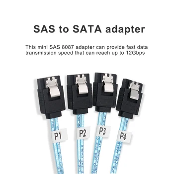 Mini SAS 8087 la SATA 3.0 Splitter Converter Cablul de 36 Pin 1-drag-4 Cablu SAS SATA Adaptor cu 4 SATA 7P Interfețe