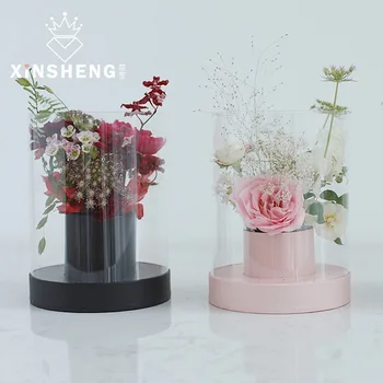 Mini Transparent Ambalare Cutii 1buc Flori de Ziua Îndrăgostiților Ghiveci Material de Ambalaj Rafinat cadou cutie