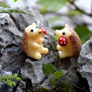 Minil arici și ciuperci mini gnomi moss terarii rasina de artizanat figurine, pentru decoratiuni de gradina zână grădină de miniaturi