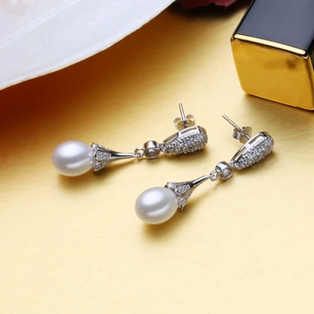 MITUO Boem Naturale de apă Dulce Pearl Cercei Pentru Femei Argint 925 Cercei Lungi de Lux de Nunta de Logodna Bijuterii