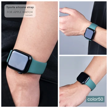 Moale Silicon pentru Apple Watch Seria 6 5 4 3 2 SE 38MM 42MM Cauciuc Watchband Curea pentru iWatch 6/5 40MM 44MM