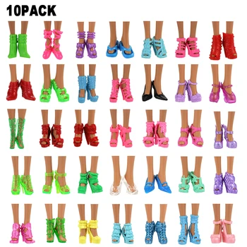 Moda Handmade 10 Articole/Loturi Papusa Accesorii Papusi Pantofi pentru Copii Jucarii Pentru Barbie Joc de Pansament DIY Cadou Pentru Fata
