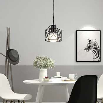 Modern Pandantiv cu LED-uri de Lumină de Fier, Aur Negru Minimalist Cusca de Metal, Lampa de Camera de zi Restaurant, Magazin, Bar de Prindere Decor