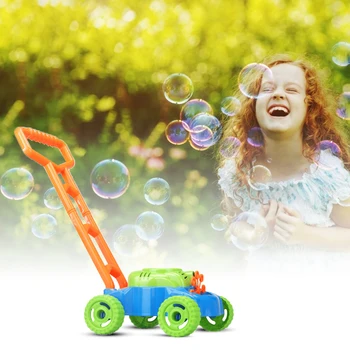 Mână Împinge Bubble Bubble Auto masina de Tuns Gazon în aer liber Walker Împinge Copii Jucărie Interactiv Portabil Cadou pentru Copii de Jucarie pentru Copii