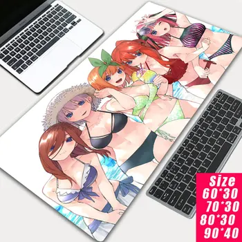Nakano nino anime sexy kawaii mare joc de mouse-pad pernă cu dispozitiv de blocare marginea tastatură de calculator mouse pad