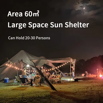 Naturehike 150D Mare Adăpost de Soare Cort de Camping Spațiu Mare De 60㎡ Impermeabil Oxford Pânză Sunproof Cort 20-30 de Persoane în aer liber la Cort