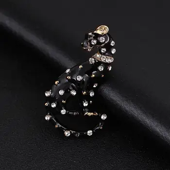 Nobil leopard insigna brosa alb negru email picurare ulei de diamant pete de leopard bărbați femei de îmbrăcăminte, brosa accesorii corsaj ace