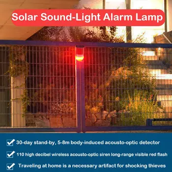 Noi 6LED Solare Alimentat de Sunet de Alarmă Lumina Intermitent LED Lumina de Securitate Sistem de Alarma Pentru Casa Vila Ferma Hacienda Apartament aer liber
