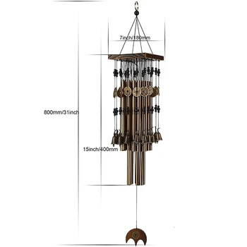 Noi Piscină Interioară Tub de Metal Vânt Chime cu Cupru Clopot Mare Windchimes Pentru Curte, Terasa Grădină, Terasă Decor 80cm