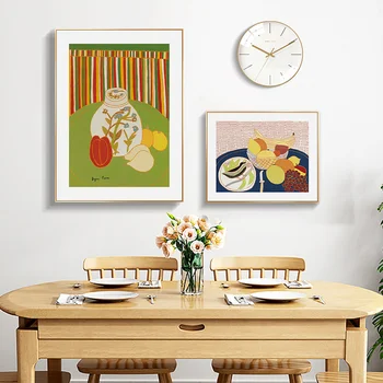 Nordic literatură și artă proaspăt mic vas de fructe camera de zi sala de mese murală poster print tablou canvas decorative de imagine