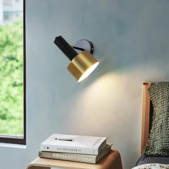 Nordic moderne perete lampă E27 LED 110V 220V tranșee lumina de aur negru interior acasă bucatarie dormitor living room decor lumineze