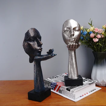 NORTHEUINS Rășină Figura Masca Statuie Nordic Figurine Decorative Pentru Interior Home Office Desktop Living Decorul Camerei Accesorii