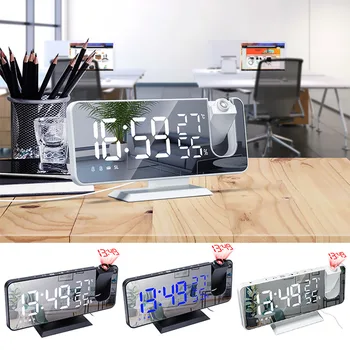 Oglinda Digital Ceas cu Alarmă Inteligent LED Masă Electronice Ceasuri pentru Desktop USB serviciu de Trezire, Ceas Cu Proiecție Timp Decor Acasă