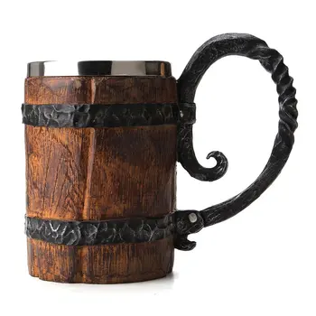Original Viking Băut Cana Sigilate Jurnalul De Simulare De Dublu Din Otel Inoxidabil Cana Cel Mai Bun Cadou De Casa Cupa Lemn Culoare Cafea Sau Cesti De Ceai