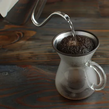 Oțel inoxidabil se Toarna Peste Cafea Filtru Reutilizabil Informatizat Con Dripper pentru Filtru de Cafea NW