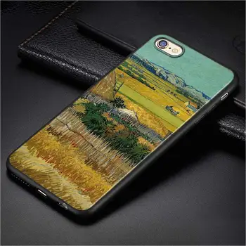 Pentru Apple iPhone 12 11 Pro Max mini Caz Van Gogh Floarea soarelui pentru iPhone Max XR X 8 7 6 Plus 5S SE Negru Caz de Telefon