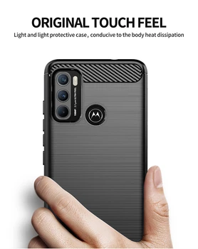 Pentru Motorola Moto G60 Caz Bara De Protecție Din Cauciuc Siliconic Fibra De Carbon Capacul Din Spate Pentru Motorola Moto G60 Înapoi Caz Pentru Motorola G60 Caz