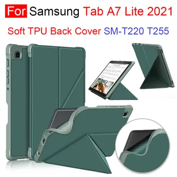 Pentru Samsung Galaxy Tab A7 Lite 2021 8.7 inch SM T220 T225 TPU Moale Capacul din Spate Slim Suport Pliante Caz Multi-Unghiuri de Vizualizare