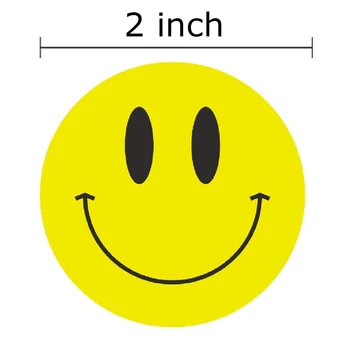 Personalizat Galben Smiley Fericit Autocolant 2 Inch Cerc Sigiliu Rotund Client de Birou Stofa Pachet Decor Eticheta Punct de Hârtie 500pcs