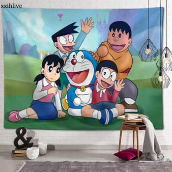 Personalizate Doraemon Agățat Tesatura De Fundal De Perete Care Acoperă Decor Acasă Pătură Tapiserie Dormitor,Living Decor De Perete